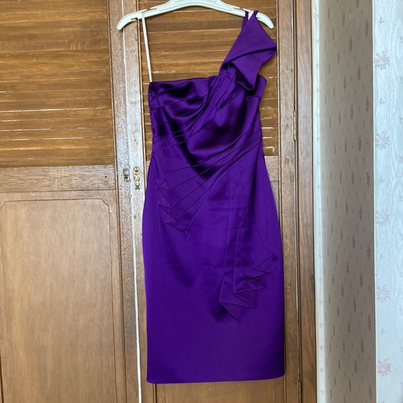 fitted lace wedding dress Strapless Lavender Satin Tight Short Dress – Ohmollydress main image 0